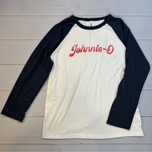 Johnnie O Teen Size 14/16 Ringer Classic Baseball Tee Navy White Red 3/4 Sleeve‎